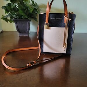 Marc Jacobs Black, Cream, and Tan Crossbody Bag